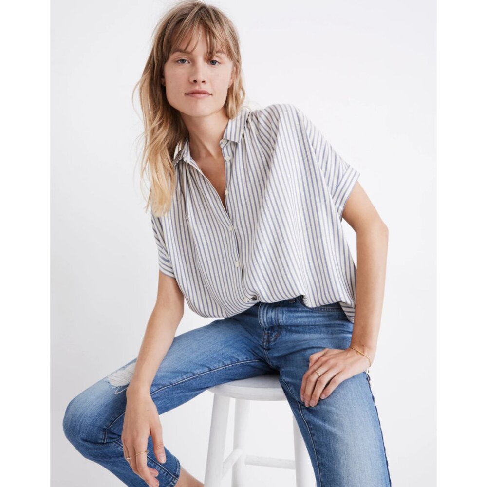 Madewell Central Shirt in Dalton Stripe, Size Small